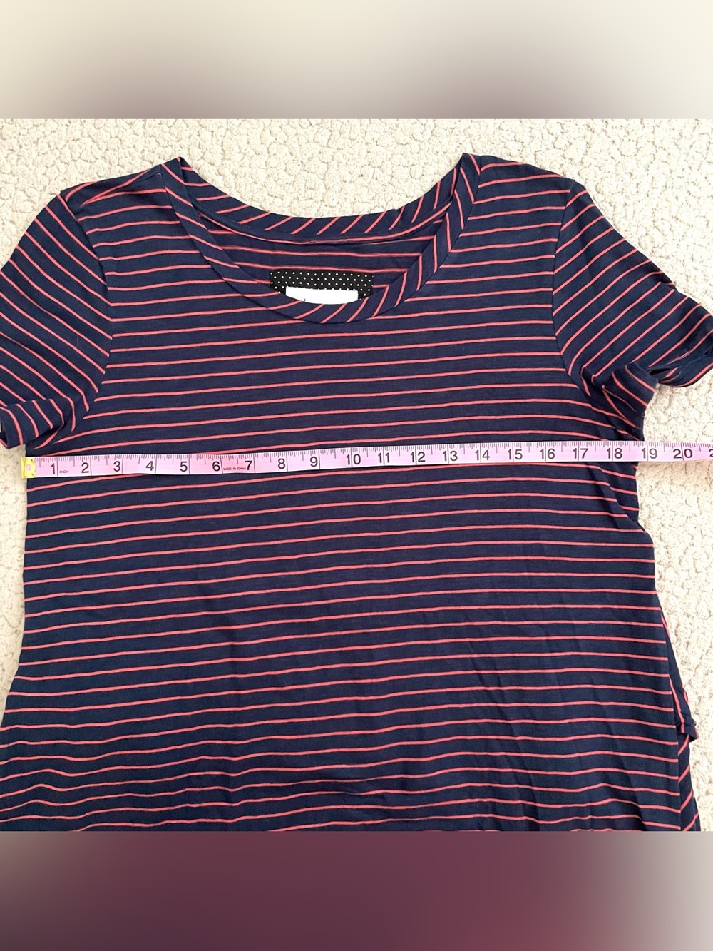 Anthropologie Striped Ruffle-back Crew Neck Short Sleeve Tee - Picture 5 of 8